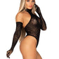 Lace Halter Teddy and Matching Long Lace Gloves
