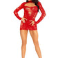 Lace Keyhole Mini Dress with Opaque Panel Detailing and Gloved Sleeves