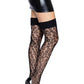 Leopard Net Thigh Highs with Band Top