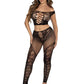 Leg Avenue Net and Lace Off-The-Shoulder Crop Top and Footless Tights