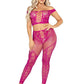 Leg Avenue Net and Lace Off-The-Shoulder Crop Top and Footless Tights