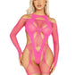 Leg Avenue Off - The - Shoulder Fishnet Garter Harness and Layered Opaque Cut - Out Teddy - Its Cassidy Bybee