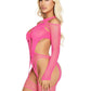 Leg Avenue Off - The - Shoulder Fishnet Garter Harness and Layered Opaque Cut - Out Teddy - Its Cassidy Bybee