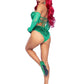 Poison Temptress Leafy Halter Top with Corset Lace Up Back, Leafy Panty, and Sleeves