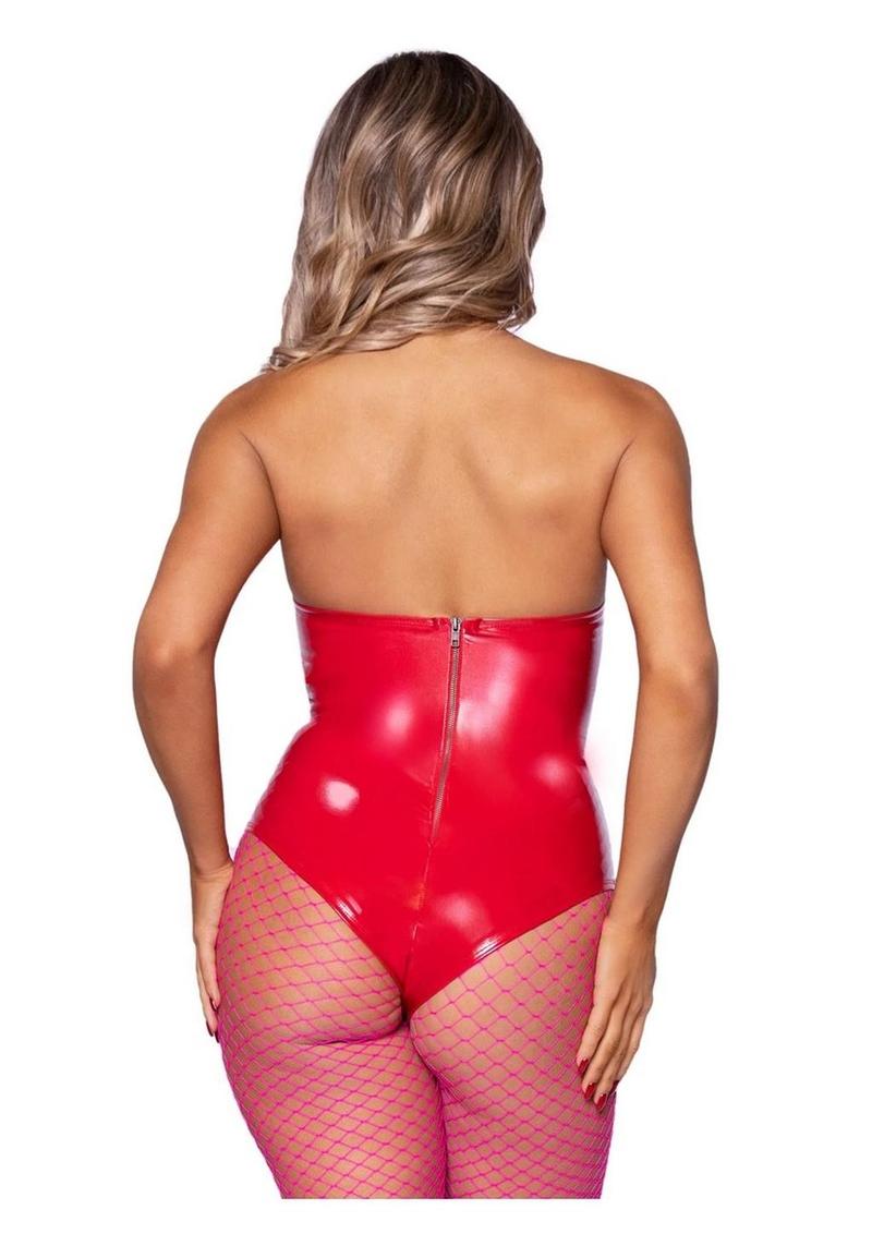 Leg Avenue Vinyl Boned Bodysuit - Its Cassidy Bybee