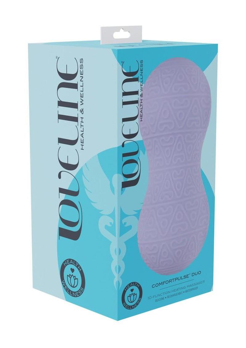 Loveline Comfortpulse 10 Function Vibrating Rechargeable Silicone Duo Massager - Lavender/Purple