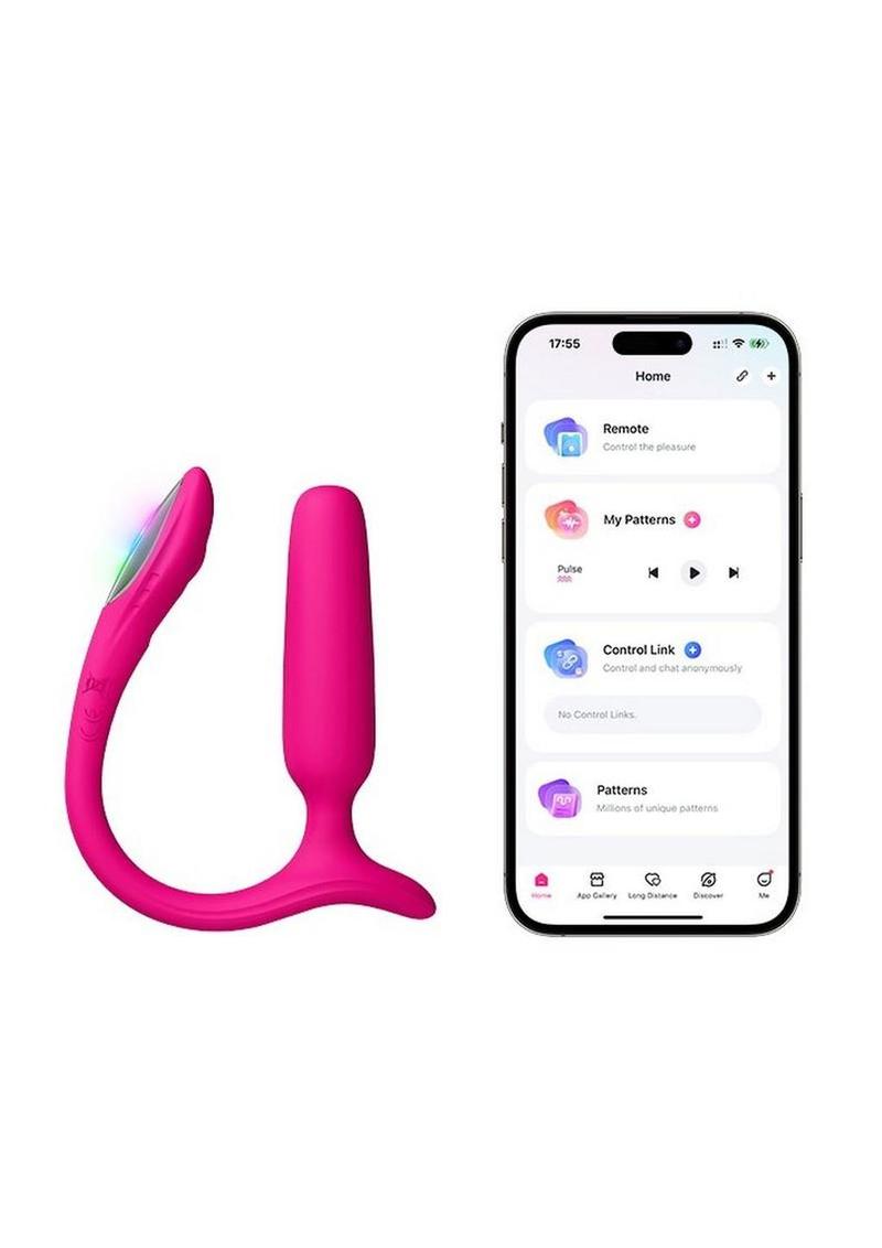 App Compatible Silicone Vibrating Light Up Anal Plug