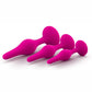 Luxe Beginner Plug Kit Silicone Butt Plugs 3 Sizes - Pink