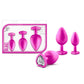 Luxe Bling Plugs Silicone Training Kit with White Gems (3 Size Kit - Pink