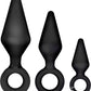 Luxe Night Rimmer Silicone Anal Kit - Black - 3 Piece Kit