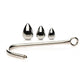 Master Series Anal Hook Trainer with 3 Plugs - Stainless - Silver/Steel