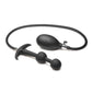 Master Series Ass Rattler Weighted Inflatable Silicone Anal Plug - Black