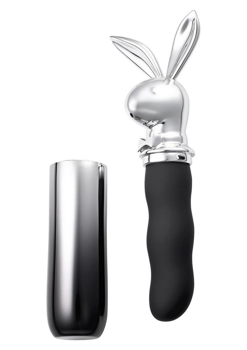 Playboy Bunny On The Go Rechargeable Silicone Rabbit Head Mini Vibrator