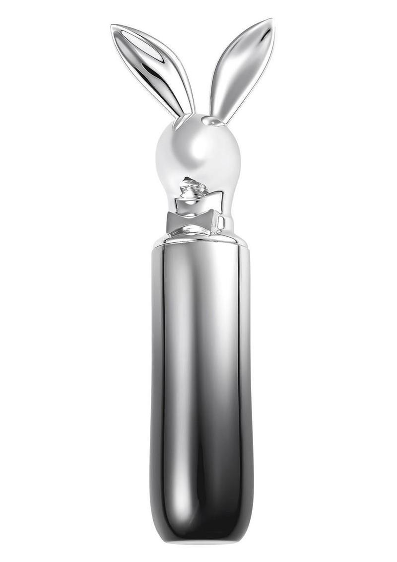 Playboy Bunny On The Go Rechargeable Silicone Rabbit Head Mini Vibrator - Black