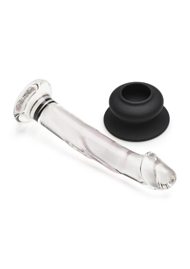 Pleasure Crystals Glass Dildo – Clear Borosilicate Wand with Silicone Suction Base