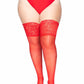 Plus Size Lycra Sheer Stay Up Thigh High with 5in Silicone Lace Top - Its Cassidy Bybee