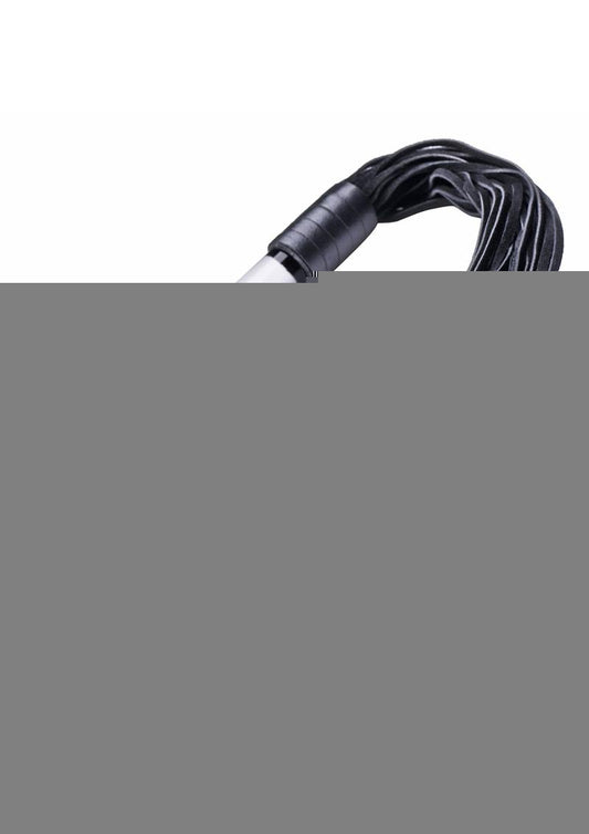 Prisms Lingam Glass Dildo Flogger - Black/Clear