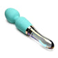 Prisms Vibra-Glass 10x Dual End Rechargeable Silicone Glass Wand - Blue/Turquoise