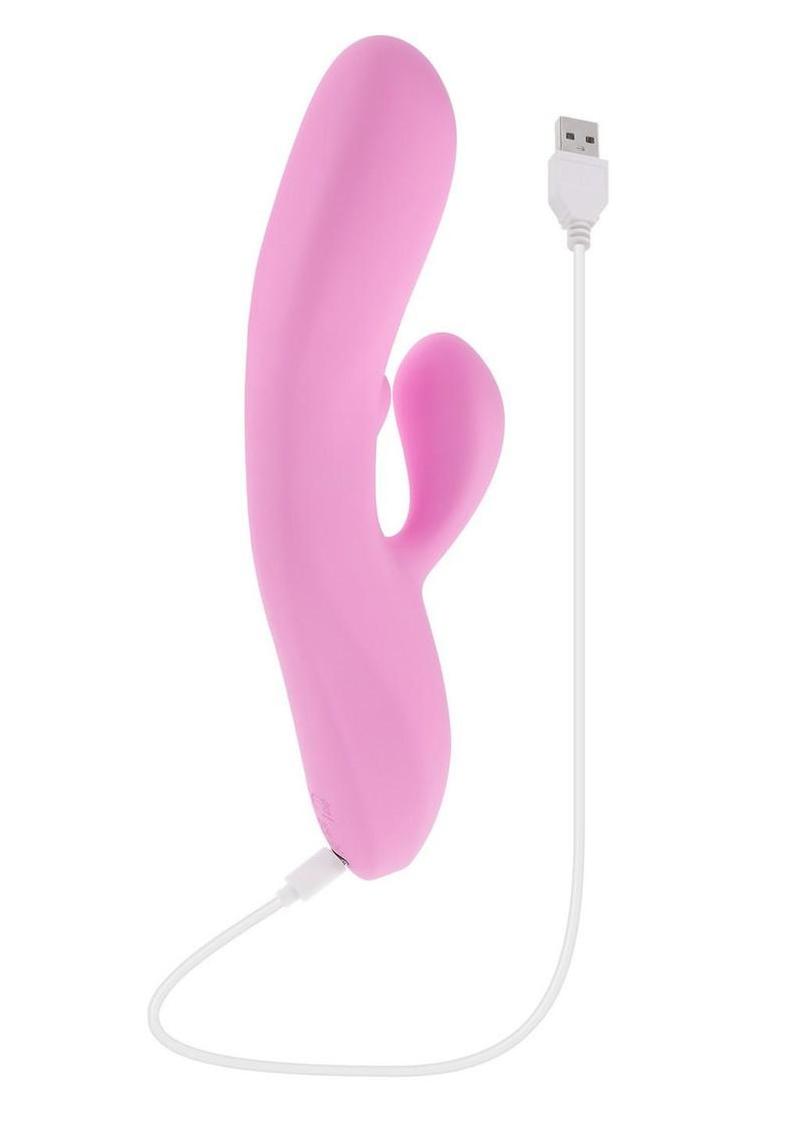 Push The Button Silicone Rabbit Vibrator with Clitoral Stimulator