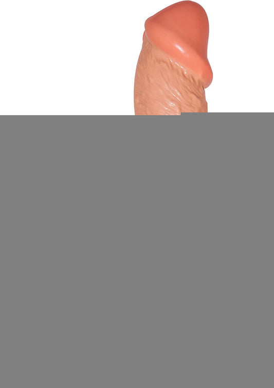 Real Skin All American Ultra Whoppers Curved Head Dildo - Flesh/Vanilla - 11in