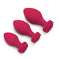 Secret Kisses Rosegasm Butt Bouquet Training Set Silicone Butt Plugs - 3 Piece - Red
