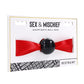 Sex and Mischief Amor Satin Ball Gag - Black/Red