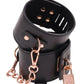 Sex and Mischief Brat Locking Cuffs - Black/Rose Gold