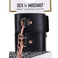Sex and Mischief Brat Locking Cuffs - Black/Rose Gold