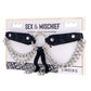 Sex and Mischief Chain Lace Garters - Black/Silver