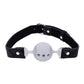Sex and Mischief Lace Silicone Breathable Ball Gag - Black/Silver