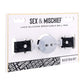 Sex and Mischief Lace Silicone Breathable Ball Gag - Black/Silver