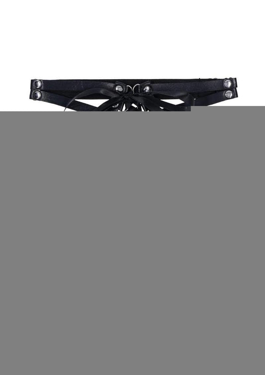 Sex and Mischief Laced Up Garters - Black