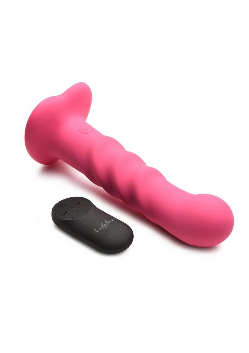 Simply Sweet 21x Vibrating Rechargeable Silicone Dildo with Remote