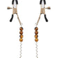 Sincerely Amber Beaded Nipple Clamps - Animal Print/Gold