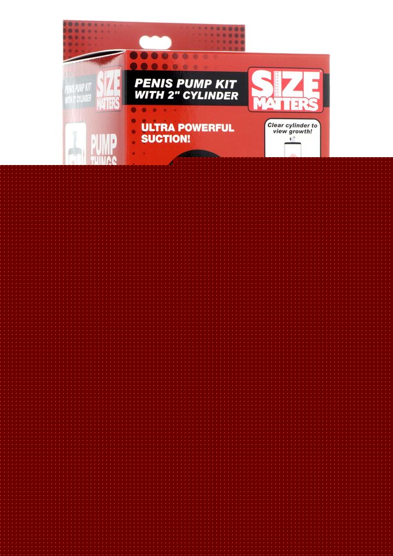 Size Matters Penis Pump Kit with 2in Cylinder - Clear