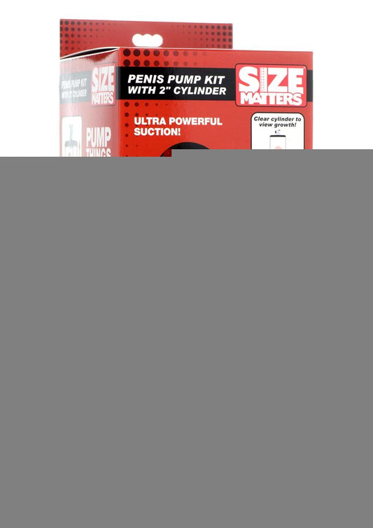 Size Matters Penis Pump Kit with 2in Cylinder - Clear