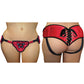 Sportsheet Curvy Collection Sunset Lace Corsette Adjustable Strap-On - Red - Plus Size/Queen