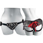Sportsheets Platinum Lace Corset Strap-On Adjustable Harness - Black/Silver
