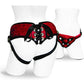 Sportsheets Sunrice Lace Corsette Strap-On Adjustable Harness - Black/Red