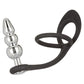 Star Fucker Beaded Plug Silicone Dual Enhancer - Black/Metal