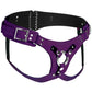 Strap U Bodice Deluxe Leather Corset Harness - Metal/Purple
