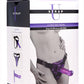 Strap U Comfort Ride Black Strap-On Harness with Purple 7in Dildo - Purple