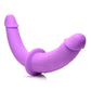 Strap U Double Charmer Silicone Double Dildo with Harness - Purple