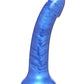 Strap U G-Tastic Metallic Silicone Dildo - Blue - 7in