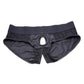 Strap U Lace Envy Black Crotchless Panty Harness - L/XL - Black