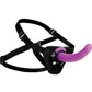 Strap U Navigator Silicone G-Spot 7in Dildo with Harness - Purple
