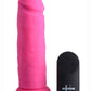 Strap U Power Player 28x Vibrating Silicone Rechargeable Dildo 6.5in with Remote Control - Pink