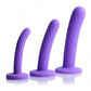 Strap U Tri-Play 3 Piece Silicone Dildo - Purple - Set