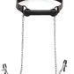 Strict Black Silicone Bit Gag with Nipple Clamps - Black/Metal