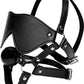 Strict Eye Mask Harness with Ball Gag - Black
